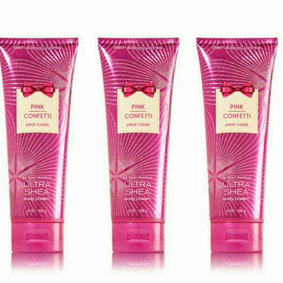 Bbw Pink Confetti Pear Cassis Body Cream Set Nwt